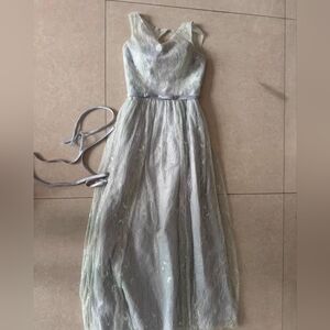 Elegant Lace Gown with Ribbon